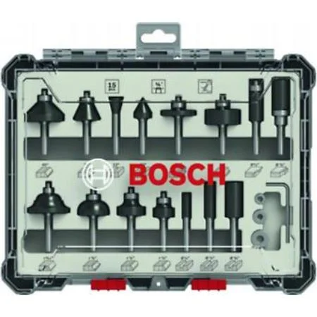 Bosch 15 Pcs Mixed Router Bit Set