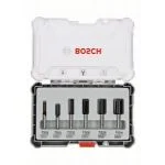 Bosch 6 Pcs Straight Router Bit Set, 6 mm - 2607017465