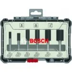 Bosch 6 Pcs Straight Router Bit Set, 1/4" - 2607017467