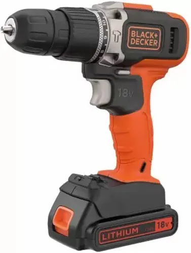Black & Decker 18V Hammer Drill & 1X 1.5Ah Battery