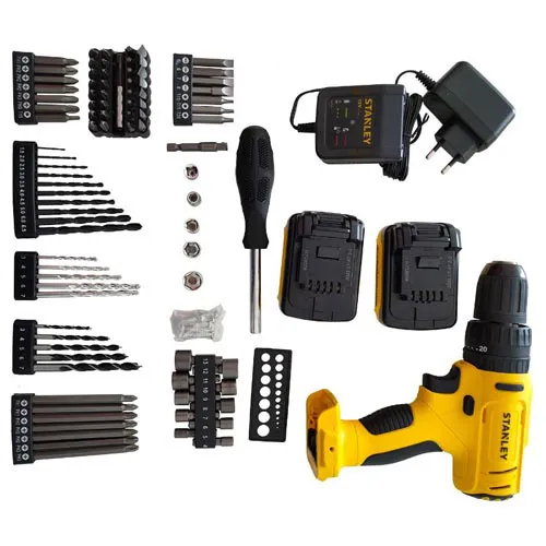Stanley 12V Hammer drill with 100 pcs acc
