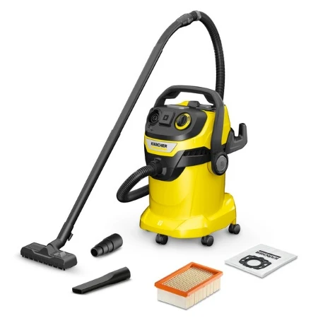 Kaercher 25 L Plastic Container Vacuum Cleaner WD 5 P V-25/5/22 (YYY) *EU its power outlet for working with power tools, a 5 m cord and a 2.2 m suction hose